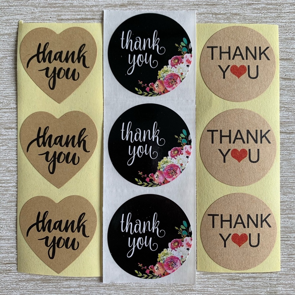 300 - 1.5” Thank You Stickers